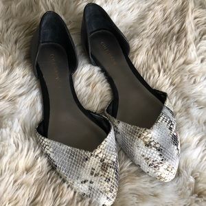 New! Cole Haan Flats, Black/Metallic Print, Size 9